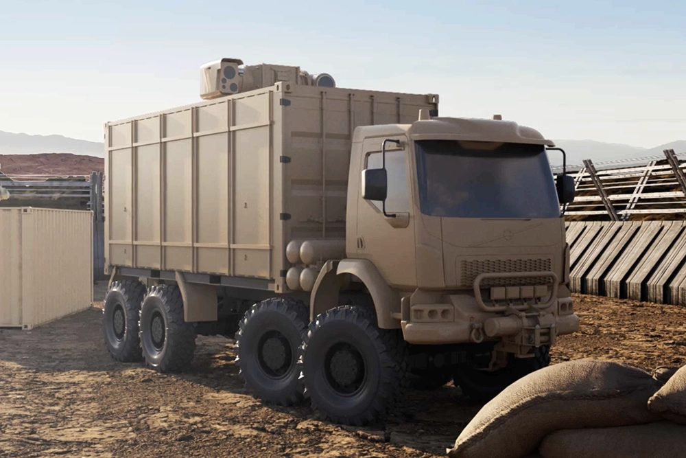 Apollo laser weapon mounted on truck